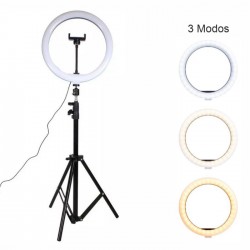 RING LIGHT CANDEEIRO DE ESTÚDIO 10W C/ TRIPÉ EXTENSIVEL