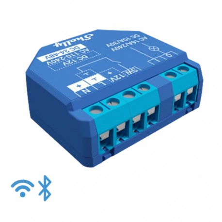 Módulo Interruptor p/ Automação Wi-Fi/Bluetooth 110...230VAC, 12VDC, 24-240VDC / 16A - Shelly Plus 1