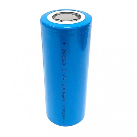 Bateria 3.7v - 5000mA Lithium 26650 Recarregável