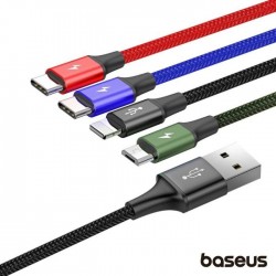 Cabo USB-A Macho P/ Lighting/2X USB-C/Micro USB 1.2M BASEUS