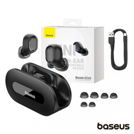 Auriculares Earbuds TWS Bluetooth 5.3 BOWIE Preto BASEUS