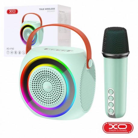 Conjunto Coluna LED C/ Bateria/Bluetooth/Microfone S/Fios XO