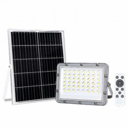 Projetor LED C/ Painel Solar 100W 4000K 2000LM Cinzento - DIV