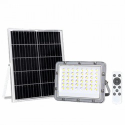 Foco LED C/ Painel Solar 200W 6500K 2000lm Cinzento