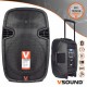 Coluna Amplificada 12" 500W USB/BT/SD/BAT/2XMIC UHF - VSOUND