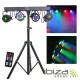 Suporte C/ 2 Projetores Par 12 LEDS RGBW + 2 Laser DMX IBIZA