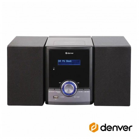 Sistema Som 2.0 C/ Visor LCD BT/FM/CD/AUX/USB 2x50W DENVER