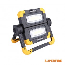 Projector LED COB Portátil Recarregável 2x10W 2000lm - SUPERFIRE