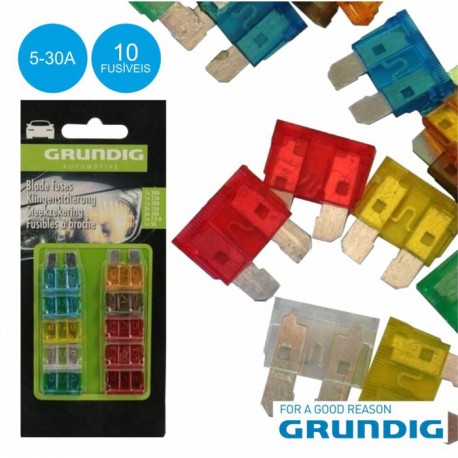 Conjunto De 10 Fusíveis p/ Automóvel 5-30A