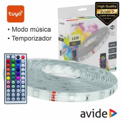Kit Fita LED RGB 12V 5m IP65 WIFI+ IR 16W~3.2W/m TUYA - AVIDE
