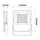 Foco LED Industrial 30W 230V 4000K 8000lm Cinza IP65 AVIDE