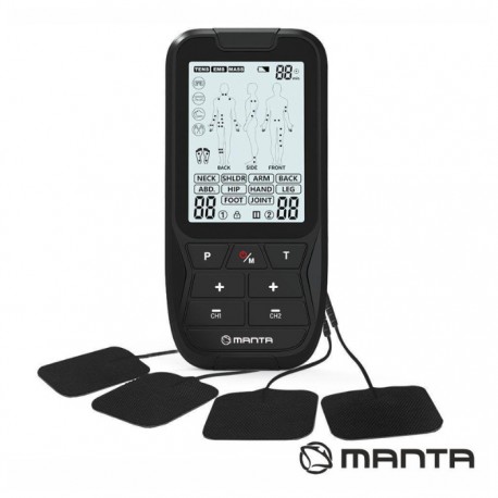 Electroestimulador Muscular Portátil c/ 4 Eléctrodos - MANTA