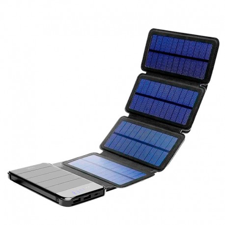 Power Bank Universal 10.000 mAh Magnetic + 4 Painéis Solares Preto - COOL