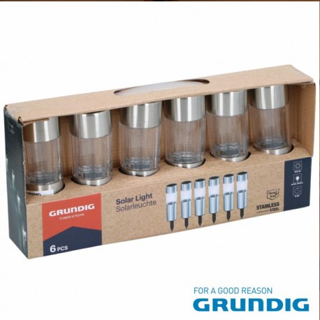 Candeeiro Solar Ø4,5x15cm LED 6x - GRUNDIG