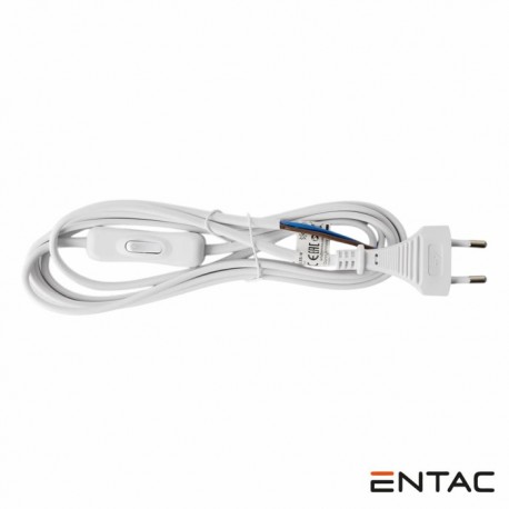 Cabo Alimentação C/ Interruptor 2.5m Branco - ENTAC