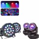 2x Moving Head RGB 18W e 2x Projetor PAR 18 LEDs RGB DMX