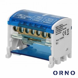 Bloco de Distribuição Energia Fileira Dupla P/ 7 Cabos - ORNO