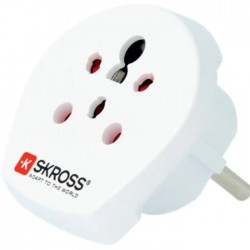 Adaptador de viagem Índia + Israel + Dinamarca ➝ Schuko