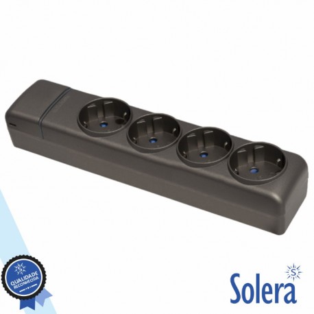 Extensão Elétrica 4x Schuko Preto - SOLERA
