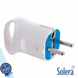 Ficha Schuko Macho 2P+Terra 16A 250V Branco - SOLERA