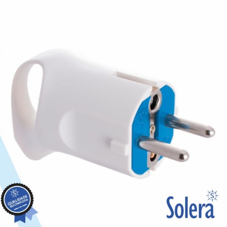 Ficha Schuko Macho 2P+Terra 16A 250V Branco - SOLERA