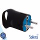 Ficha Schuko Macho 2P+Terra 16A 250V Preto - SOLERA