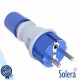 Ficha Schuko Macho 2P+E 16A 250V IP54 Branco e Azul - SOLERA