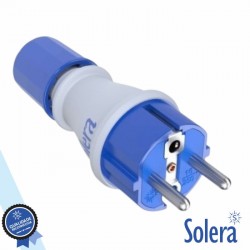 Ficha Schuko Macho 2P+E 16A 250V IP54 Branco e Azul - SOLERA