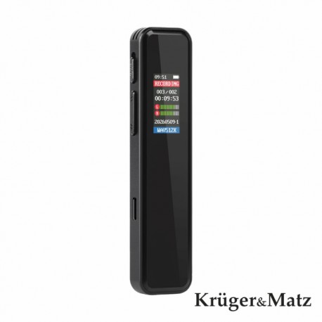 Gravador de Voz Digital Visor LCD 8GB USB-C - KRUGERMATZ