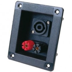 Tomada p/ coluna com 2 bornes + Speakon 